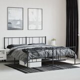  Metalni okvir kreveta uzglavlje i podnožje crni 200x200 cm | shoptok.hr