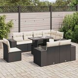 vidaXL 9-dijelni set vrtnih sofa s jastucima crni od poliratana | shoptok.hr