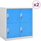  Ormarići s ključem 2 kom svjetlosivi/plavi 90x45x92,5 cm čelik | shoptok.hr