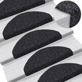  Prostirke za stepenice, samoljepljive, 5 kom, 65x21x4 cm, crne, poluokrugle, velike | shoptok.hr