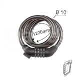 Brava za bicikl sa šifrom spiralna BBS1 crna fi10x1200mm OPD | ePonuda.com