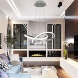 Toolight Stropna viseća svjetiljka prsten moderna LED + daljinski upravljač APP389-CP Chrome | shoptok.hr