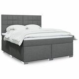 Maison Chic Box spring postelja - Vzmetna postelja z vzmetnico temno siva 180x200 cm blago SL11895, (21902316) | Shoptok.si