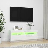 TV ormarić s LED svjetlima visoki sjaj bijeli 100 x 35 x 40 cm | shoptok.hr