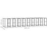 vidaXL Zunanji pasji boks jeklo 21,78 m² | Shoptok.si