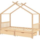 vidaXL Okvir za dječji krevet s ladicama 90 x 200 cm od borovine | shoptok.hr