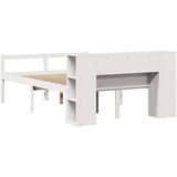 vidaXL Posteljni okvir brez vzmetnice bela 135x190 cm trdna borovina | Shoptok.si