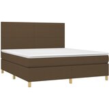  Krevet s oprugama i madracem tamnosmeđi 160x200 cm tkanina | shoptok.hr