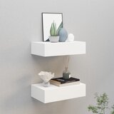  Zidne police s ladicama 2 kom bijele 40 x 23,5 x 10 cm MDF | shoptok.hr