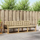  Set vanjskih sofa s jastukom 3 pcs Bijela i bež | Eponuda.com