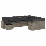  10-dijelni set vrtnih sofa od poliratana s jastucima sivi | shoptok.hr
