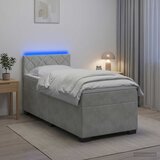  s box springom, madracem i LED-om Svjetlosiva Baršun | shoptok.hr