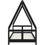  Okvir za dječji krevet crni 80 x 200 cm od masivne borovine | Eponuda.com