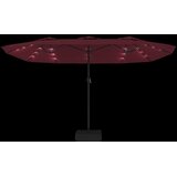  Dvostruki vrtni suncobran s LED svjetlima bordo 449 x 265 cm | shoptok.hr