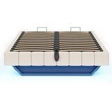 Lumor Oblazinjena postelja s predalom 160x200 cm – brez vzglavja – z LED osvetlitvijo – lan – bež, (22150965) | Shoptok.si
