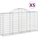  Lučne gabionske košare 5 kom 200x30x100/120cm pocinčano željezo | shoptok.hr