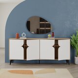 Marckeric Bijela/u prirodnoj boji niska komoda u dekoru hrasta 185x79 cm Nola – | shoptok.hr