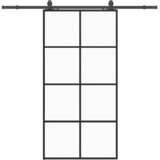  Klizna vrata s okovima crna 102,5x205 cm ESG staklo | shoptok.hr