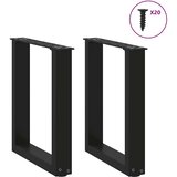  Noge za klubsko mizico v obliki črke U, 2 kosa, črne, 38 x (42-43) cm, jeklo, (22123600) | Shoptok.si