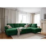 Miuform Tamno zelena sklopiva kutna garnitura od samta (s desnim kutom) Lofty Lilly – | shoptok.hr