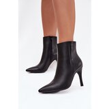 Boto Insulated Women's Ankle Boots on Heel Eco Leather Black Nolisse | Shoptok.si