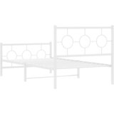  Metalni okvir kreveta uzglavlje i podnožje bijeli 100x200 cm | shoptok.hr