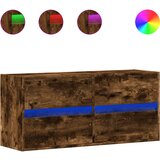 Maison Chic Stenska TV omarica - TV stojalo - Televizijska omarica z LED lučkami dimljeni hrast 100x31x45 cm, (21702205) | Shoptok.si