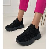 Gemre Black platform perforated sneakers Brokes Cene