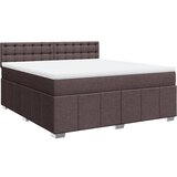 vidaXL Box spring postelja z vzmetnico temno rjava 180x200 cm blago, (21305316) Cene