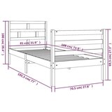  Posteljni okvir iz trdnega lesa 75x190 cm 2FT6, (20903693) | Shoptok.si