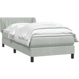 spring postelja z vzmetnico Svetlo siva 80x210 cm žamet, (21791271) | Shoptok.si
