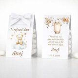  Krstni konfet z mandlji z medvedkom in belo pentljo KRDAR 450-02 | Shoptok.si