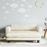 The Living Store Otroški kavč s stolčkom za noge krem 100x50x30 cm žamet - Otroški Kavč, (21493839) | Shoptok.si