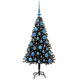 vidaXL Božićno drvce s 150 LED svjetlima s stalakom Crna 120 cm PVC | shoptok.hr