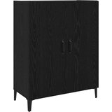 vidaXL Strani šal 2 pcs Črna Orehovina 69.5 x 32.5 x 180 cm | Shoptok.si