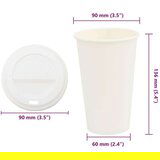 vidaXL Papirnate skodelice za kavo s pokrovčki 1000 kosov 16oz 400ml Cene