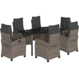  7-dijelni vrtni blagovaonski set sivi od poliratana Siva Dužina stola 160 cm | shoptok.hr