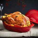 Emile henry Ovalen pekač s pokrovom za piščanca 41,5x27,5 / 7l / keramika / rdeč, (20455202) | Shoptok.si