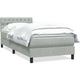 vidaXL Box Spring krevet s madracem svijetlo sivi 90x220 cm baršun | shoptok.hr