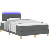 vidaXL Box Spring postelja z vzmetnico in LED temno siva 120x200 cm tkanina, (22081230) | Shoptok.si