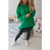 Kesi marka niezdefiniowana Padded sweatshirt with long back and hood green | ePonuda.com
