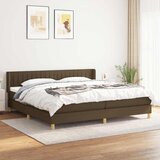  Krevet s oprugama i madracem tamnosmeđi 200x200 cm od tkanine | shoptok.hr