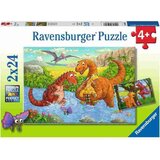 Ravensburger 2x24 delna sestavljanka Dinozavri, družina se igra 050307 Cene