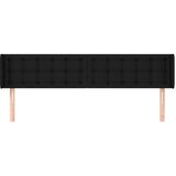  Vzglavje z ušesi črno 163x16x78/88 cm blago, (20953974) | Shoptok.si