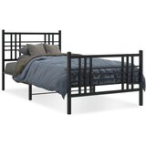  Metalni okvir kreveta uzglavlje i podnožje crni 100x190 cm | shoptok.hr