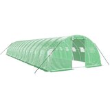 The Living Store Rastlinjak z jeklenim ogrodjem zelen 56 m² 14x4x2 m - Rastlinjak, (21418986) | Shoptok.si