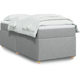 vidaXL Box spring postelja z vzmetnico svetlo siva 90x190 cm blago, (21304637) | Shoptok.si