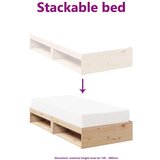vidaXL Dnevni krevet bez madraca 90 x 190 cm od masivne borovine | shoptok.hr