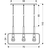 Candellux luster/visilica-frame viseća lampa 3X60W E27 crna | Eponuda.com