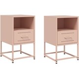  Noćni ormarići 2 kom ružičasti 36 x 39 x 60,5 cm čelični | Eponuda.com